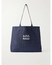 Barbour - A.P.C. Logo-Print Denim Tote Bag - Lyst