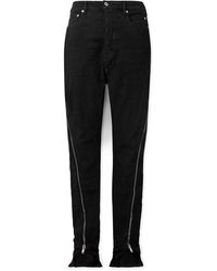 Rick Owens - Bolan Banana Slim-fit Straight-leg Zip-detailed Waxed Jeans - Lyst