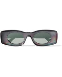 Loewe - Paula's Ibiza Rectangular-frame Glittered Acetate Sunglasses - Lyst