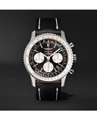 Breitling Navitimer 01 Chronograph 43mm Stainless Steel And Leather Watch - Black
