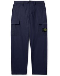 Stone Island - Straight-leg Cotton-canvas Cargo Trousers - Lyst