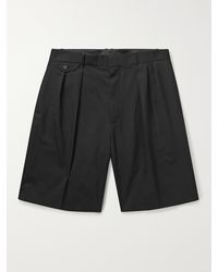 The Row - Gerhardt Pleated Stretch Cotton And Cashmere-blend Twill Shorts - Lyst