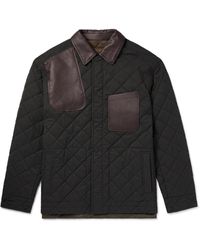 James Purdey & Sons - Leather-trimmed Quilted Virgin Wool-blend And Shell Jacket - Lyst
