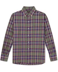 Beams Plus - Button-down Collar Checked Cotton-madras Shirt - Lyst