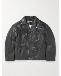 Acne Studios - Liker Distressed Leather Biker Jacket - Lyst