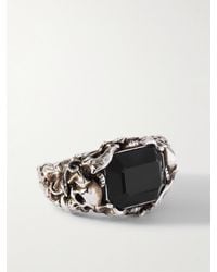 Alexander McQueen - Ivy Skull Burnished Silver-tone Crystal Ring - Lyst