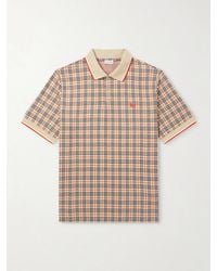 Burberry - Logo-embroidered Checked Jacquard Polo Shirt - Lyst