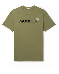 Moncler - Logo-flocked Cotton-jersey T-shirt - Lyst