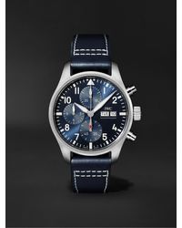 IWC Schaffhausen - Pilot's Watch Automatic Chronograph 41mm Stainless Steel And Leather Watch - Lyst