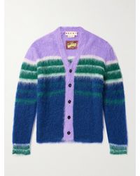 Marni - Cardigan in misto mohair a righe - Lyst