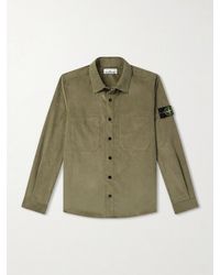 Stone Island - Logo-Appliquéd Organic Cotton-Corduroy 880 Shirt - Lyst