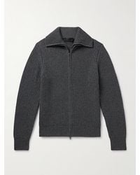 Nili Lotan - Ribbed-Knit Zip-Up Cardigan - Lyst