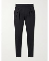 MR P. - Steve Tapered Pleated Cotton Trousers - Lyst