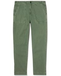 Hartford - Fatigue Straight-Leg Garment-Dyed Herringbone Cotton-Gabardine Trousers - Lyst