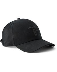 Tom Ford - Leather-trimmed Logo-embroidered Cotton-twill Baseball Cap - Lyst