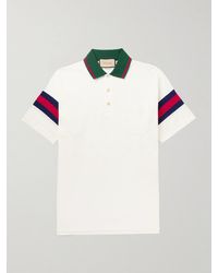 Gucci - Poloshirt aus Baumwolljersey mit Web - Lyst