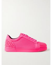 Christian Louboutin - Seavaste 2 Studded Mesh And Suede Sneakers - Lyst