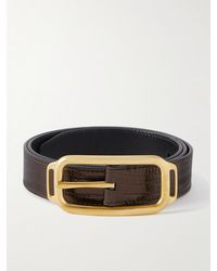 Tom Ford - 3cm Glossed Lizard-effect Leather Belt - Lyst