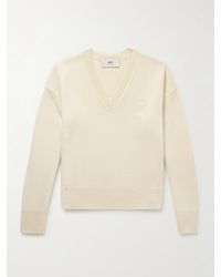Ami Paris - Pullover aus einer Woll-Kaschmirmischung mit Stickerei - Lyst