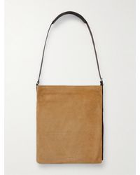 Dries Van Noten - Leather-Trimmed Suede Messenger Bag - Lyst