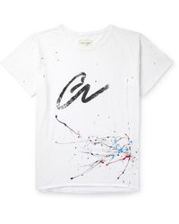 Greg Lauren - Paint-splattered Printed Cotton-jersey T-shirt - Lyst