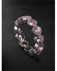 42 Suns - Small 14-Karat Blackened Laboratory-Grown Sapphire Eternity Ring - Lyst