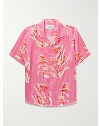 Corridor NYC - Convertible-collar Floral-print Satin Shirt - Lyst