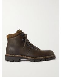 MR P. - Jacques Wax Commander Suede-trimmed Leather Boots - Lyst