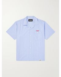 Neighborhood - Camp-Collar Logo-Embroidered Striped Cotton Shirt - Lyst