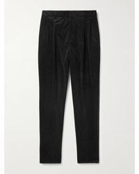 Brunello Cucinelli - Schmal zulaufende Hose aus Stretch-Cord aus einer Baumwoll-Kaschmirmischung mit Falten - Lyst