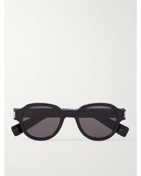 Saint Laurent - New Wave Sonnenbrille mit rundem Rahmen aus Azetat - Lyst