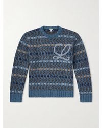 Loewe - Logo-intarsia Wool-blend Sweater - Lyst