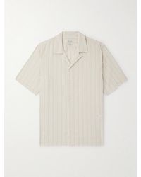 Paul Smith - Convertible-collar Striped Cotton And Linen-blend Shirt - Lyst