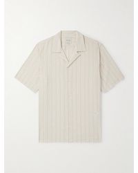 Paul Smith - Gestreiftes Hemd aus einer Baumwoll-Leinenmischung mit wandelbarem Kragen - Lyst