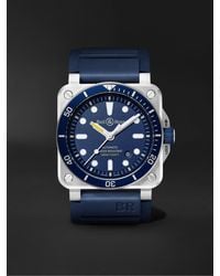 Bell & Ross - Br 03-92 Diver Blue Automatic 42mm Stainless Steel And Rubber Watch, Ref. No. Br0392-d-bu-st/srb - Lyst