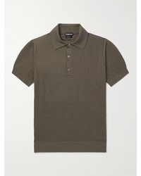 Tom Ford - Honeycomb-knit Silk-blend Polo Shirt - Lyst