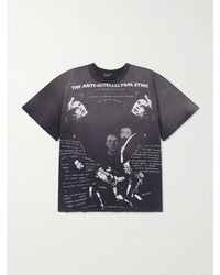 Enfants Riches Deprimes - Anti-Intellectual Ethic Distressed Printed Cotton-Jersey T-Shirt - Lyst