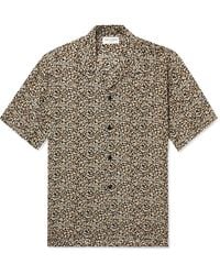 Saint Laurent - Camp-collar Leopard-print Silk Crepe De Chine Shirt - Lyst