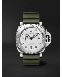 Panerai - Submersible Quarantaquattro Automatic 44mm Brushed Stainless Steel And Rubber Watch - Lyst