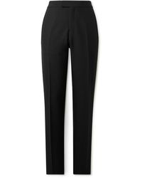 Versace - Slim-fit Silk-trimmed Wool And Mohair-blend Tuxedo Trousers - Lyst