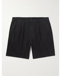 Rag & Bone - Elliot Straight-leg Pleated Linen Shorts - Lyst