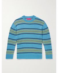 The Elder Statesman - Reef Striped Cashmere And Cotton-Blend Sweater - Lyst