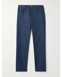 Givenchy - Straight-Leg Logo-Jacquard Cotton-Blend Trousers - Lyst