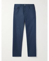 Givenchy - Gerade geschnittene Hose aus einer Baumwollmischung mit Logomuster - Lyst