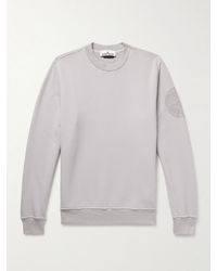 Stone Island - Logo-Embroidered Garment-Dyed Cotton-Jersey Sweatshirt - Lyst