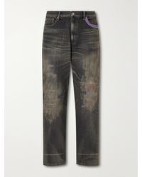 Neighborhood - Savage Straight -Leg Bead-Embellished Distressed Jeans - Lyst