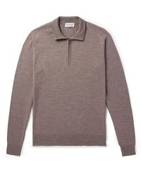 John Smedley - Tapton Slim-Fit Merino Wool Half-Zip Sweater - Lyst