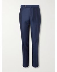 Tom Ford - Dyllan Straight-Leg Wool, Mohair And Silk-Blend Twill Trousers - Lyst