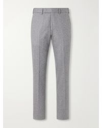 ZEGNA - Tapered Wool And Cashmere-Blend Flannel Suit Trousers - Lyst