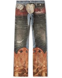 Acne Studios - Trompe L'Oeil Straight-Leg Brushed Jeans - Lyst